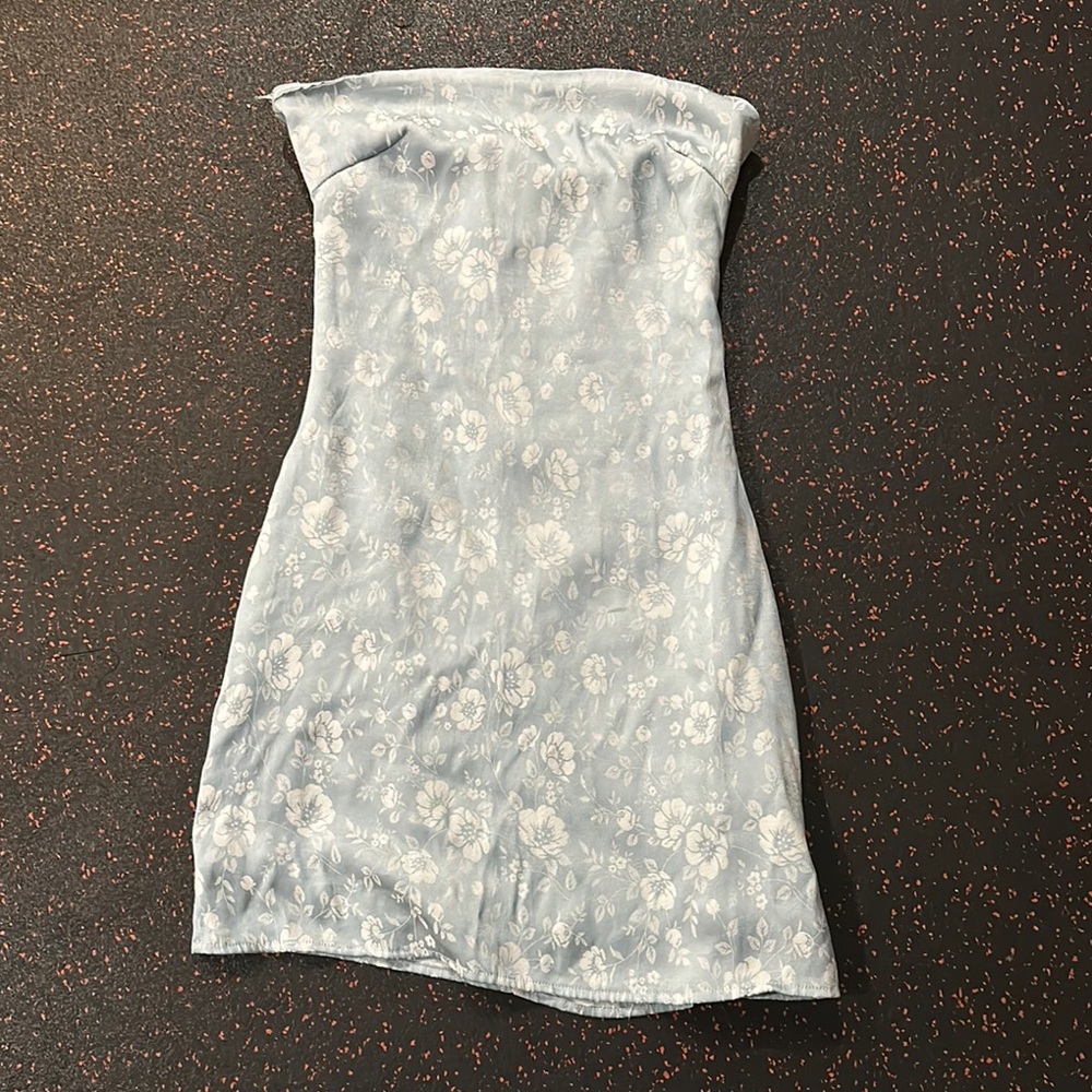 Princess Polly Blue Floral Strapless Dress